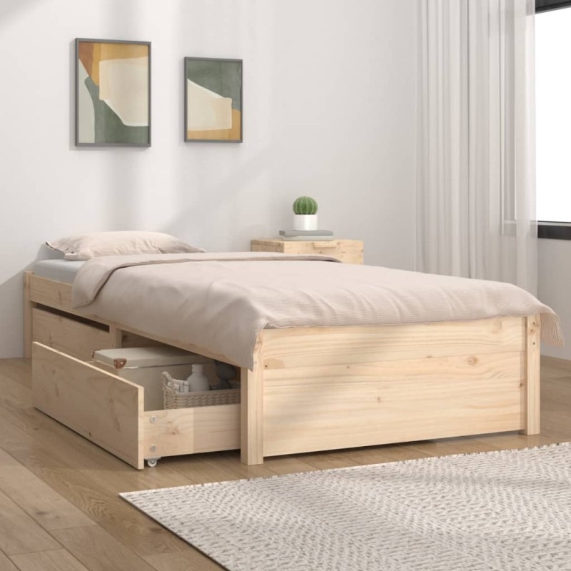 vidaXL Bett mit Schubladen 75x190 cm vidaXL Bett mit Schubladen 75x190 cm