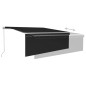vidaXL Markise Manuell Einziehbar mit Rollo & LED 4,5x3 m Anthrazit vidaXL Markise Manuell Einziehbar mit Rollo & LED 4,5x3 m Anthrazit