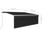 vidaXL Markise Manuell Einziehbar mit Rollo & LED 4,5x3 m Anthrazit vidaXL Markise Manuell Einziehbar mit Rollo & LED 4,5x3 m Anthrazit