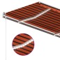 vidaXL Markise Manuell Einziehbar mit LED 3,5x2,5 m Orange Braun