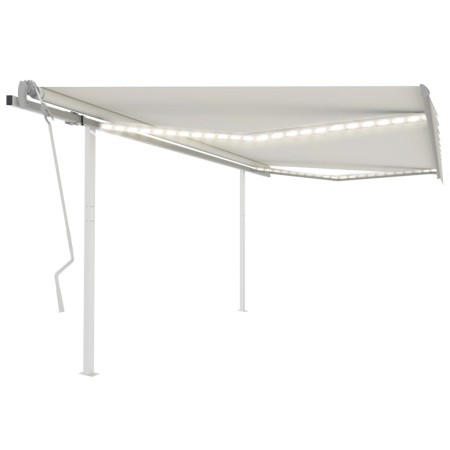 vidaXL Markise Manuell Einziehbar mit LED 4,5x3,5 m Creme