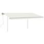 vidaXL Markise Manuell Einziehbar mit LED 4,5x3,5 m Creme vidaXL Markise Manuell Einziehbar mit LED 4,5x3,5 m Creme