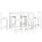 vidaXL 7-tlg. Bar-Set Weiß Massivholz Kiefer vidaXL 7-tlg. Bar-Set Weiß Massivholz Kiefer