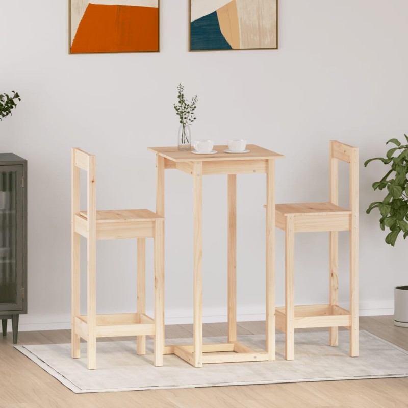 vidaXL 3-tlg. Bar-Set Massivholz Kiefer vidaXL 3-tlg. Bar-Set Massivholz Kiefer