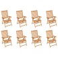Garten-Liegestühle mit Kissen 8 Stk. Massivholz Teak Garten-Liegestühle mit Kissen 8 Stk. Massivholz Teak