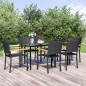vidaXL 7-tlg. Garten-Essgruppe Schwarz Poly Rattan vidaXL 7-tlg. Garten-Essgruppe Schwarz Poly Rattan