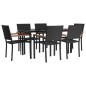 vidaXL 7-tlg. Garten-Essgruppe Schwarz Poly Rattan vidaXL 7-tlg. Garten-Essgruppe Schwarz Poly Rattan