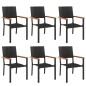 vidaXL 7-tlg. Garten-Essgruppe Schwarz Poly Rattan vidaXL 7-tlg. Garten-Essgruppe Schwarz Poly Rattan