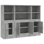 vidaXL Highboards 3 Stk. Betongrau Holzwerkstoff vidaXL Highboards 3 Stk. Betongrau Holzwerkstoff
