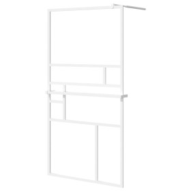 vidaXL Duschwand mit Ablage für Walk-In-Dusche Weiß 115x195 cm ESG