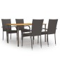 5-tlg. Garten-Essgruppe Poly Rattan Braun 5-tlg. Garten-Essgruppe Poly Rattan Braun