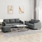 vidaXL 3-tlg. Sofagarnitur mit Kissen Dunkelgrau Stoff vidaXL 3-tlg. Sofagarnitur mit Kissen Dunkelgrau Stoff