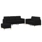 vidaXL 3-tlg. Sofagarnitur mit Kissen Schwarz Stoff vidaXL 3-tlg. Sofagarnitur mit Kissen Schwarz Stoff
