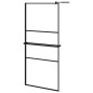 vidaXL Duschwand mit Ablage für Walk-In-Dusche Schwarz 90x195 cm ESG vidaXL Duschwand mit Ablage für Walk-In-Dusche Schwarz 90x195 cm ESG