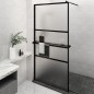vidaXL Duschwand mit Ablage für Walk-In-Dusche Schwarz 115x195 cm ESG vidaXL Duschwand mit Ablage für Walk-In-Dusche Schwarz 115x195 cm ESG