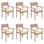 Stapelbare Gartenstühle mit Kissen 6 Stk. Massivholz Teak Stapelbare Gartenstühle mit Kissen 6 Stk. Massivholz Teak