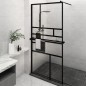 vidaXL Duschwand mit Ablage für Walk-In-Dusche Schwarz 115x195 cm ESG vidaXL Duschwand mit Ablage für Walk-In-Dusche Schwarz 115x195 cm ESG
