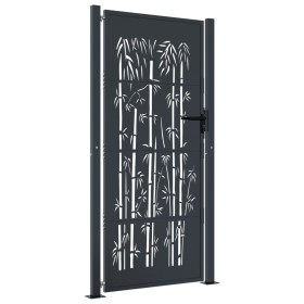 vidaXL Gartentor Anthrazit 105x205 cm Stahl Bambus-Design