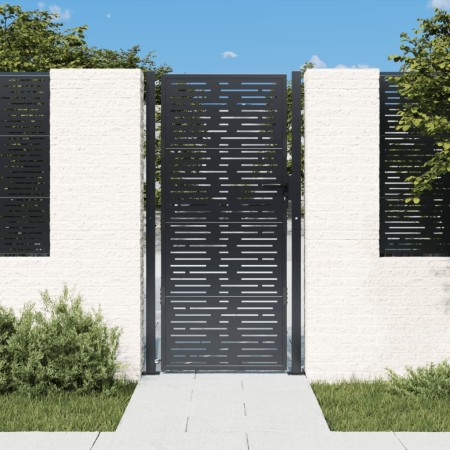 vidaXL Gartentor Anthrazit 105x205 cm Stahl Quadratisches Design