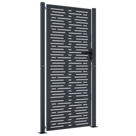 vidaXL Gartentor Anthrazit 105x205 cm Stahl Quadratisches Design