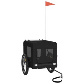 vidaXL Fahrradanhänger Hunde Schwarz Oxford-Gewebe & Eisen