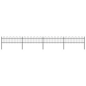 vidaXL Gartenzaun mit Bügel-Design Stahl 6,8 x 0,6 m Schwarz