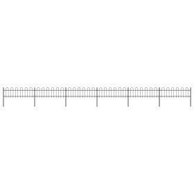 vidaXL Gartenzaun mit Bügel-Design Stahl 10,2 x 0,6 m Schwarz