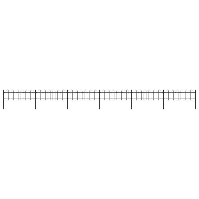 vidaXL Gartenzaun mit Bügel-Design Stahl 10,2 x 0,6 m Schwarz vidaXL Gartenzaun mit Bügel-Design Stahl 10,2 x 0,6 m Schwarz