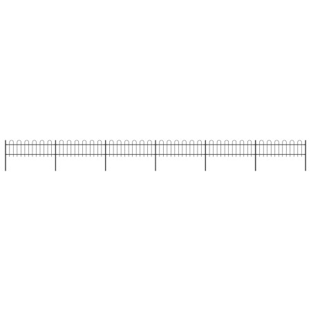 vidaXL Gartenzaun mit Bügel-Design Stahl 10,2 x 0,6 m Schwarz