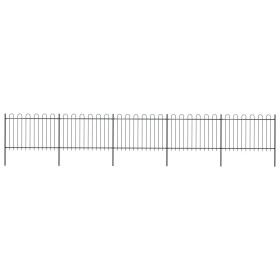 vidaXL Gartenzaun mit Bügel-Design Stahl 8,5 x 1,2 m Schwarz