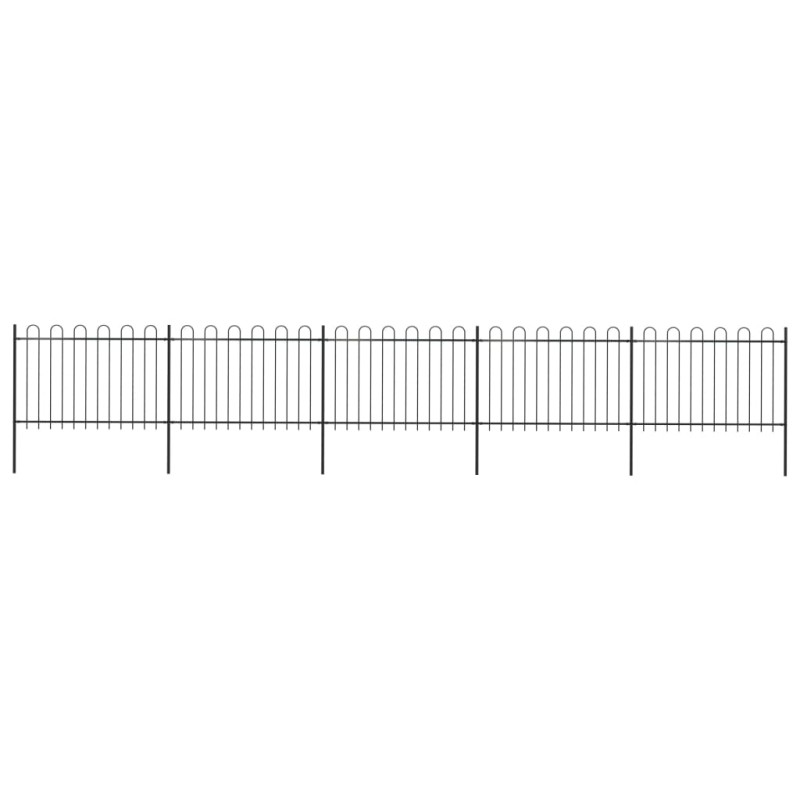 vidaXL Gartenzaun mit Bügel-Design Stahl 8,5 x 1,2 m Schwarz vidaXL Gartenzaun mit Bügel-Design Stahl 8,5 x 1,2 m Schwarz