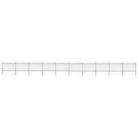 vidaXL Gartenzaun mit Bügel-Design Stahl 17 x 1,2 m Schwarz