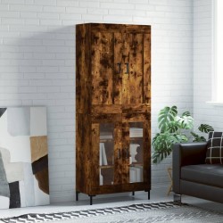 Highboard Räuchereiche 69,5x34x180 cm Holzwerkstoff