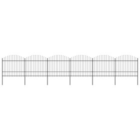 vidaXL Gartenzaun mit Speerspitzen Stahl (1,5 - 1,75) x 10,2 m Schwarz
