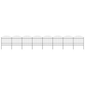 vidaXL Gartenzaun mit Speerspitzen Stahl (1,5 - 1,75) x 13,6 m Schwarz
