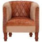 vidaXL Sessel Braun Echtleder und Massivholz Mango vidaXL Sessel Braun Echtleder und Massivholz Mango