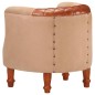 vidaXL Sessel Braun Echtleder und Massivholz Mango vidaXL Sessel Braun Echtleder und Massivholz Mango