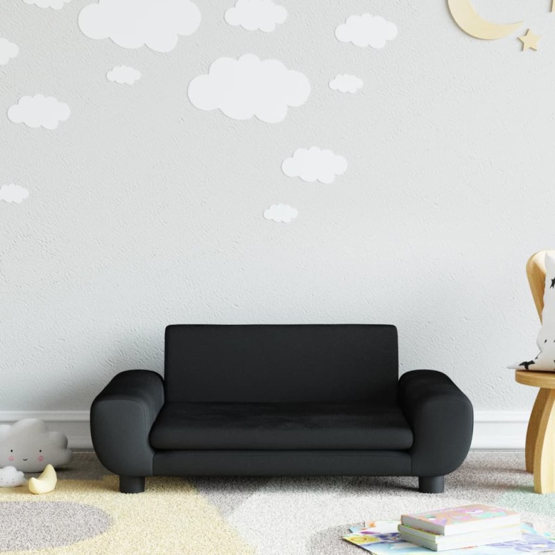 vidaXL Kindersofa Schwarz 70x45x33 cm Samt vidaXL Kindersofa Schwarz 70x45x33 cm Samt