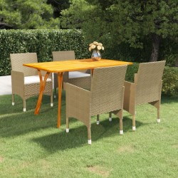 5-tlg. Garten-Essgruppe Beige