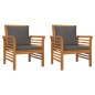 vidaXL 4-tlg. Garten-Lounge-Set mit Kissen Massivholz Akazie