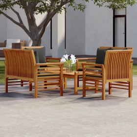 vidaXL 5-tlg. Garten-Lounge-Set mit Kissen Massivholz Akazie
