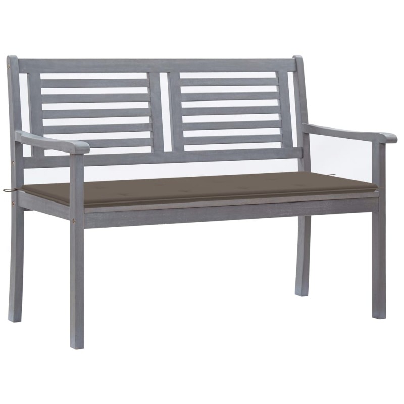 vidaXL 2-Sitzer-Gartenbank mit Auflage 120 cm Grau Eukalyptusholz vidaXL 2-Sitzer-Gartenbank mit Auflage 120 cm Grau Eukalyptusholz