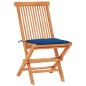 vidaXL 3-tlg. Bistroset mit Königsblauen Kissen Massivholz Teak vidaXL 3-tlg. Bistroset mit Königsblauen Kissen Massivholz Teak