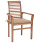 vidaXL Essstühle 4 Stk. mit Beige Kissen Massivholz Teak vidaXL Essstühle 4 Stk. mit Beige Kissen Massivholz Teak