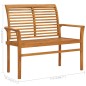 vidaXL Gartenbank mit Grauer Auflage 112 cm Massivholz Teak vidaXL Gartenbank mit Grauer Auflage 112 cm Massivholz Teak
