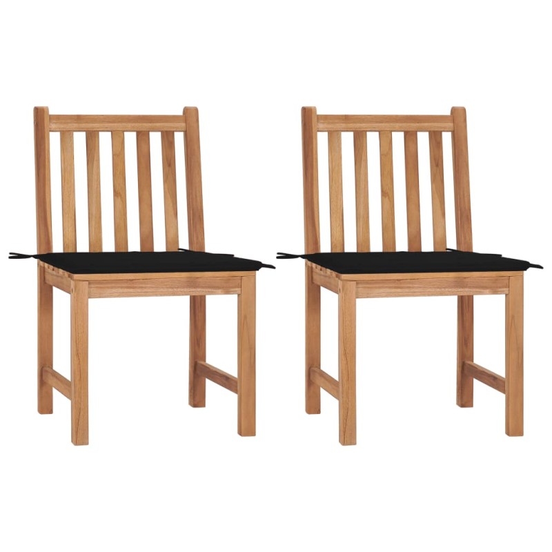 vidaXL Gartenstühle 2 Stk. mit Kissen Massivholz Teak vidaXL Gartenstühle 2 Stk. mit Kissen Massivholz Teak