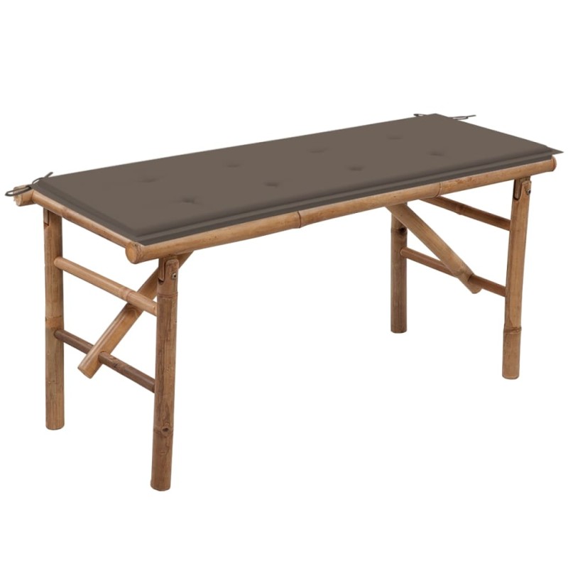 vidaXL Klappbare Gartenbank mit Auflage 118 cm Bambus vidaXL Klappbare Gartenbank mit Auflage 118 cm Bambus