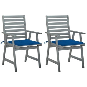 vidaXL Garten-Essstühle mit Kissen 2 Stk. Massivholz Akazie 