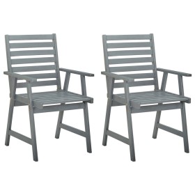vidaXL Garten-Essstühle mit Kissen 2 Stk. Massivholz Akazie 