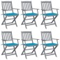 vidaXL Klappbare Gartenstühle 6 Stk. mit Sitzkissen Massivholz Akazie vidaXL Klappbare Gartenstühle 6 Stk. mit Sitzkissen Massivholz Akazie